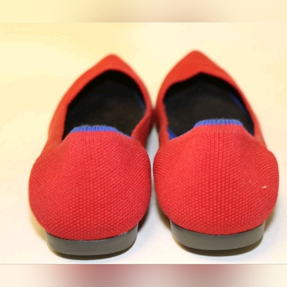 Rothy's Bright Red Textile Ballet Flat Women Size 7.5 38 The Point Comfort Shoes - Picture 4 of 14